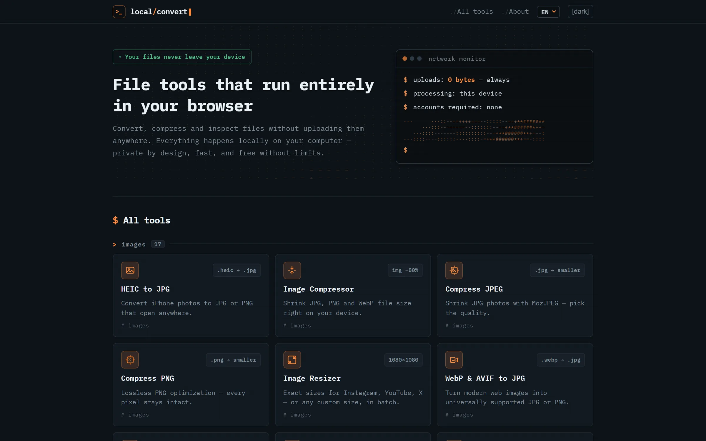 localconvert: инструменты для файлов в браузере